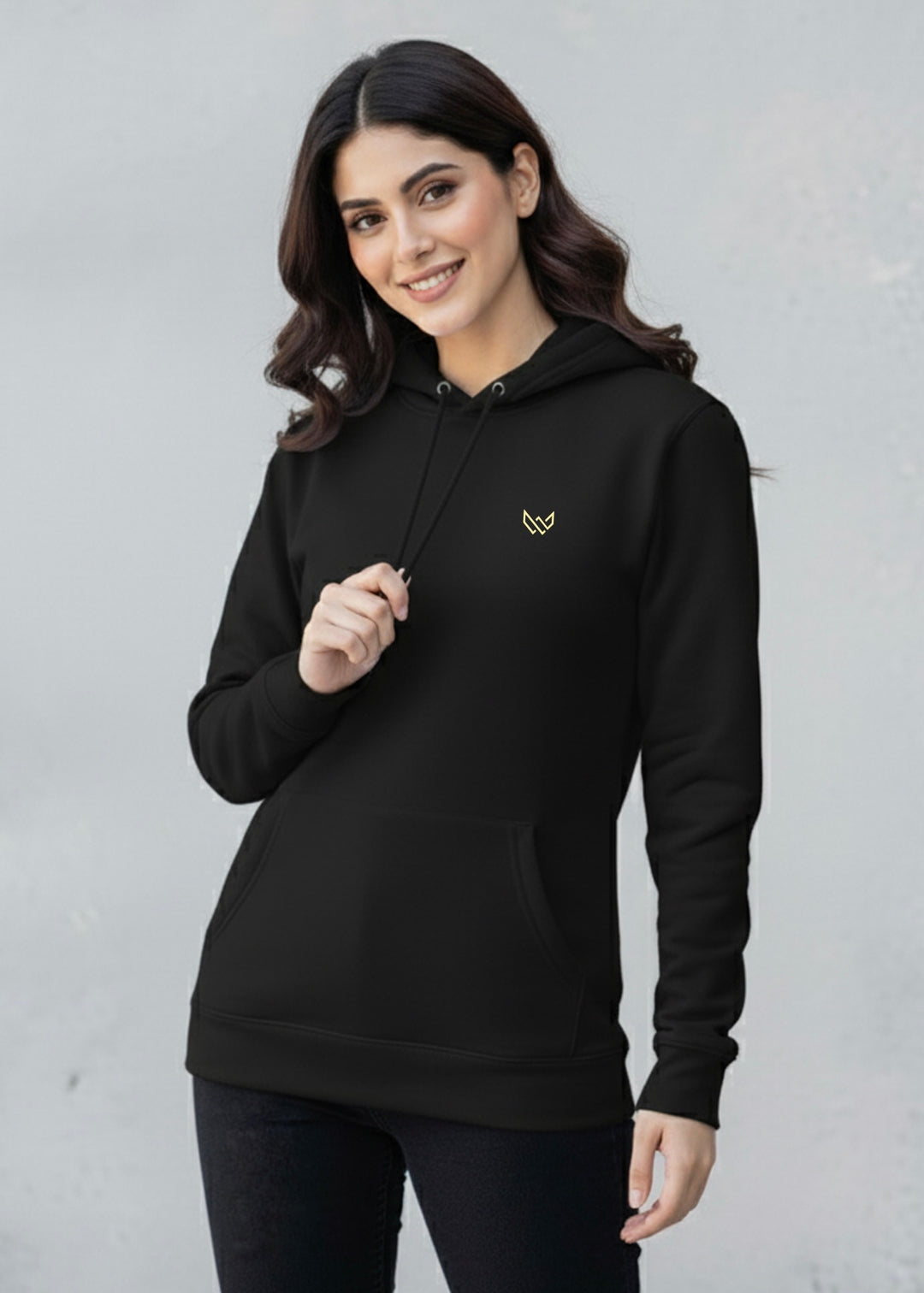 W 2020 Black Hoodie - Premium Cotton Fleece