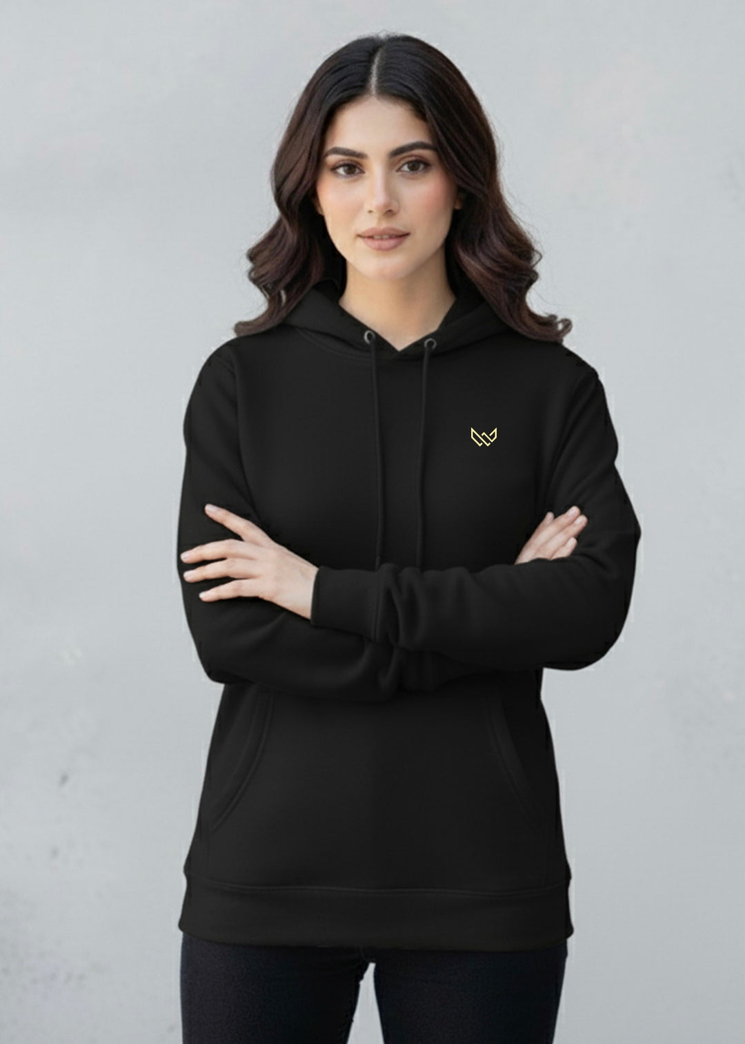 W 2020 Black Hoodie - Premium Cotton Fleece