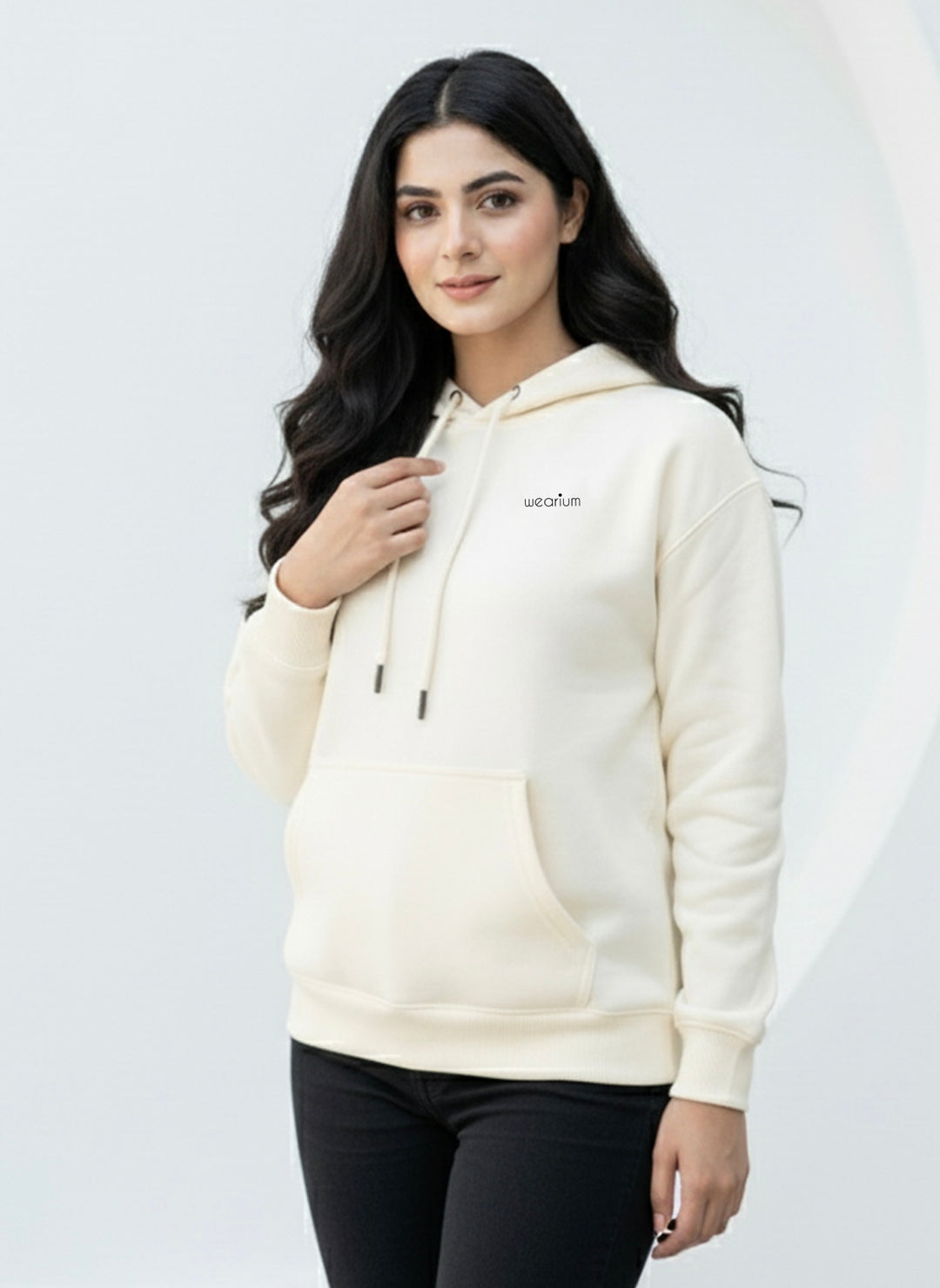 W 2020 Beige Hoodie - Premium Cotton Fleece