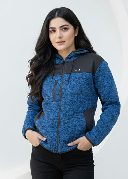 Roma Textured Hoodie - Navy/Black