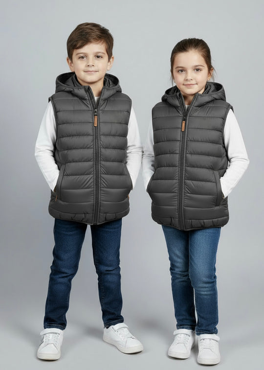 Warmie Charcoal - Premium Sleeveless Puffer Jacket