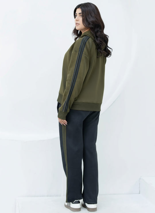PF Olive/Black Triliner Dropshoulders  - Winter Tracksuit