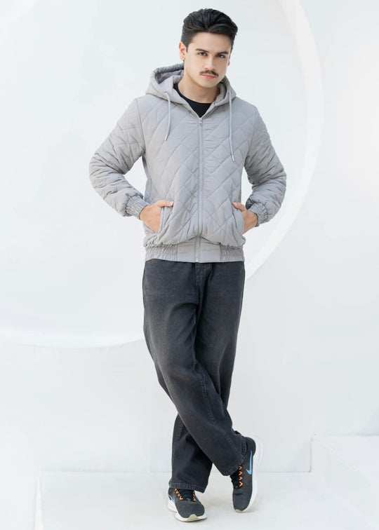 Diamond Quilted Jacket - High Value Silver