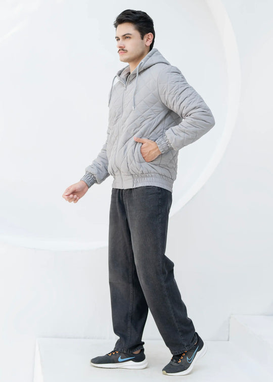 Diamond Quilted Jacket - High Value Silver