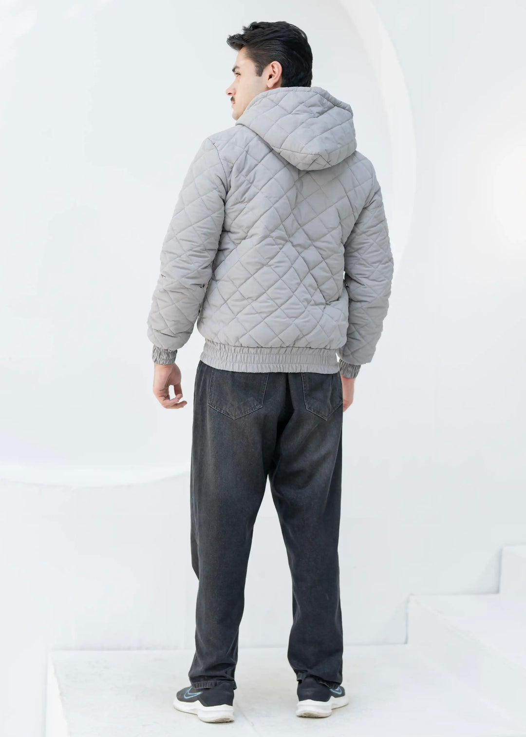 Diamond Quilted Jacket - High Value Silver