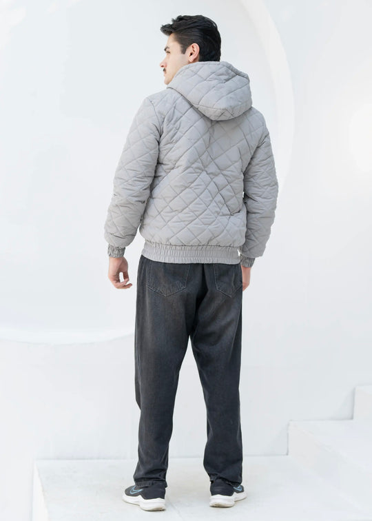 Diamond Quilted Jacket - High Value Silver