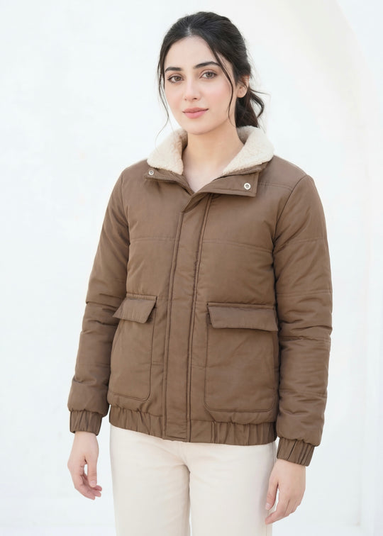 Camel Sherpa Jacket - Tan