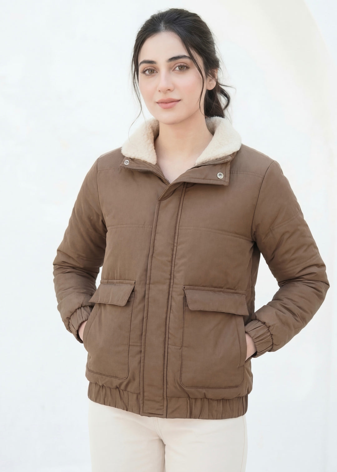 Camel Sherpa Jacket - Tan
