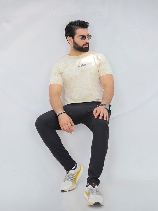 Textured Mesh Beige - Imported Lycra Tracksuit