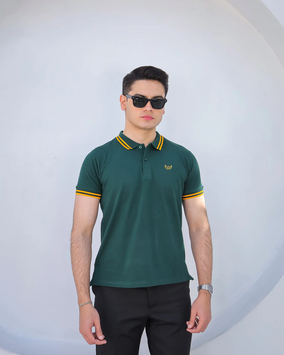 Gold Green - Tipping Cotton Polo