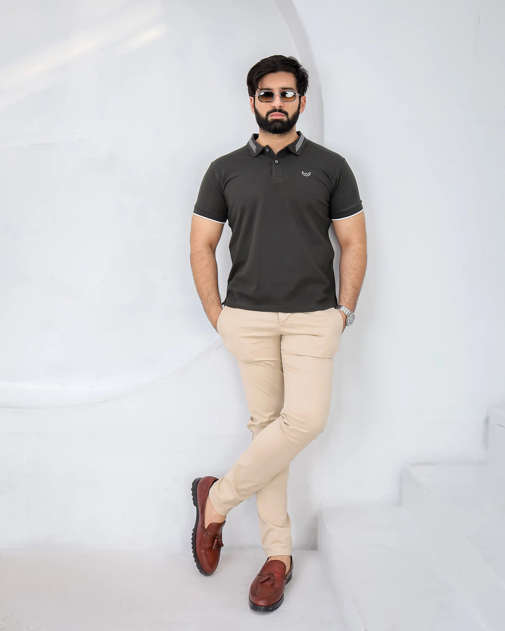 Superior Charcoal Polo - Cotton Lycra