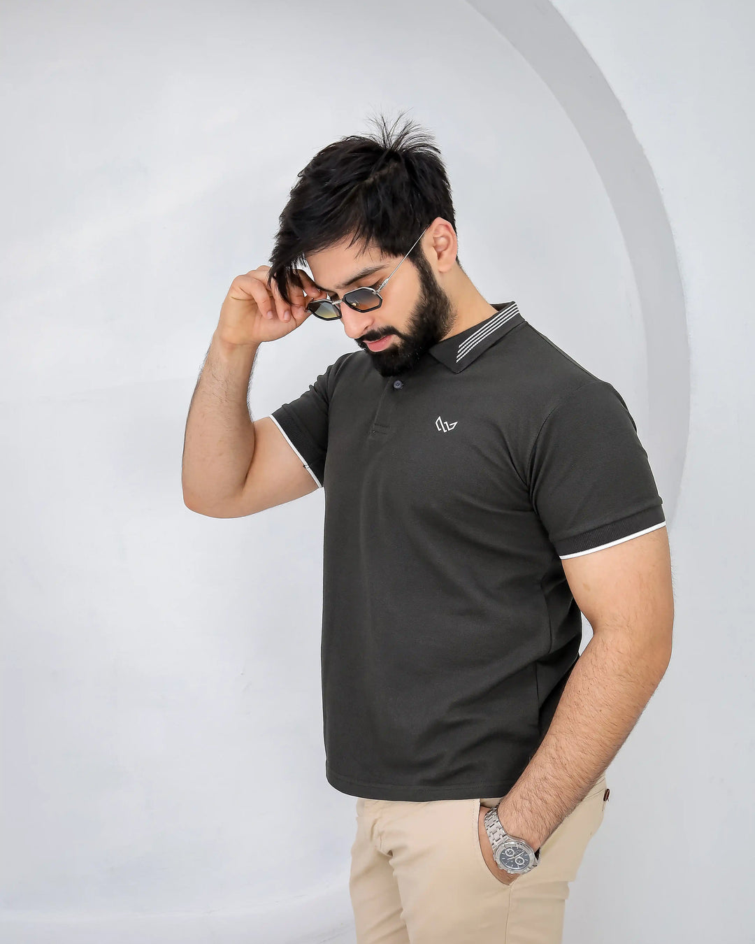 Superior Charcoal Polo - Cotton Lycra