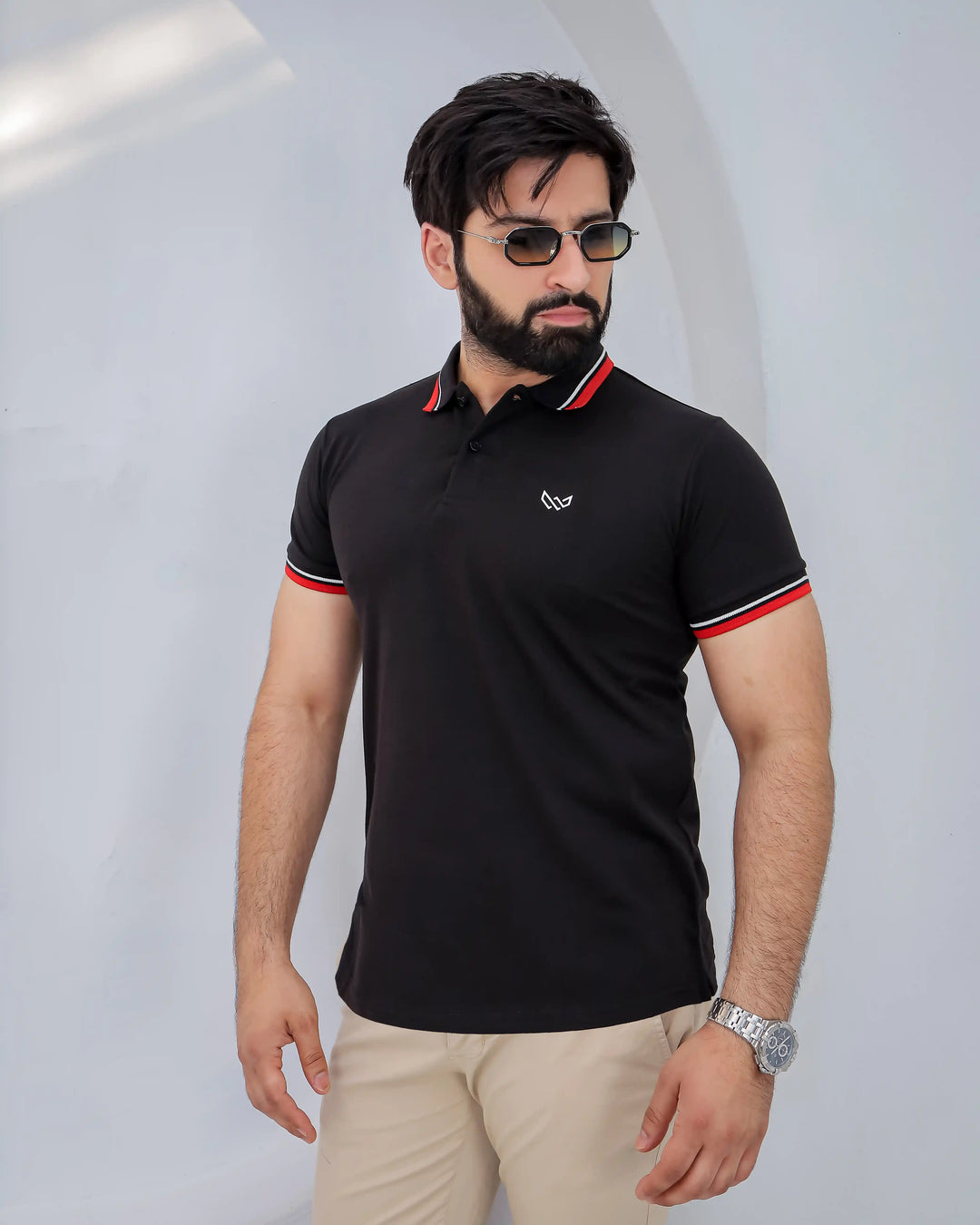 premium black polo shirt for mens