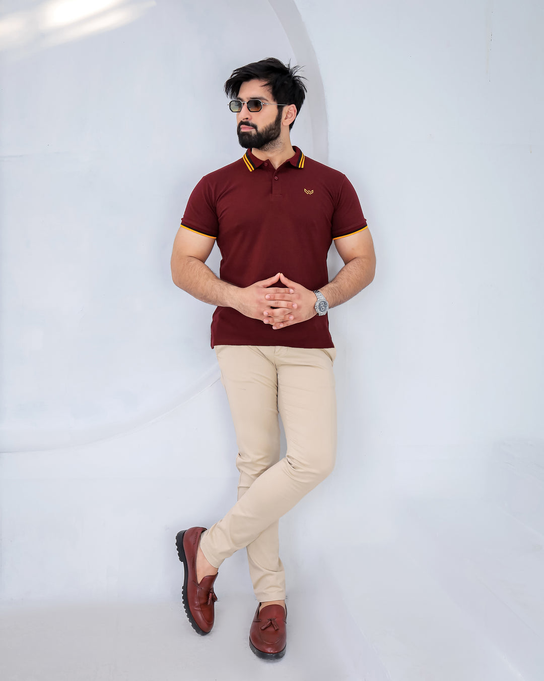 Excellence Maroon Polo - Premium Cotton