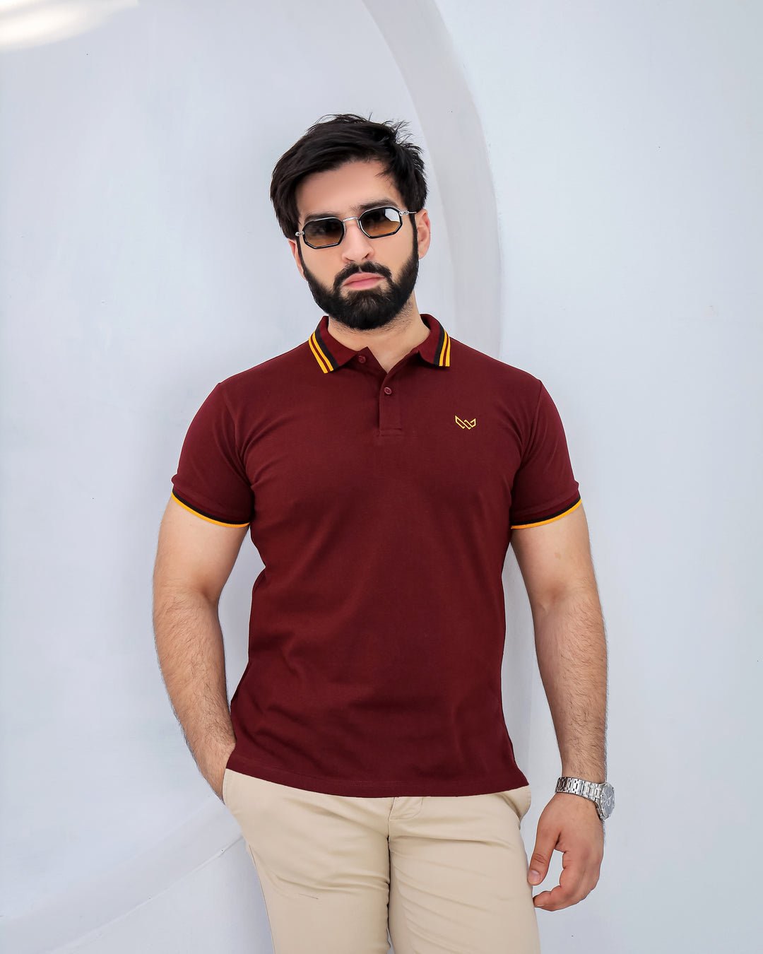Excellence Maroon Polo - Premium Cotton
