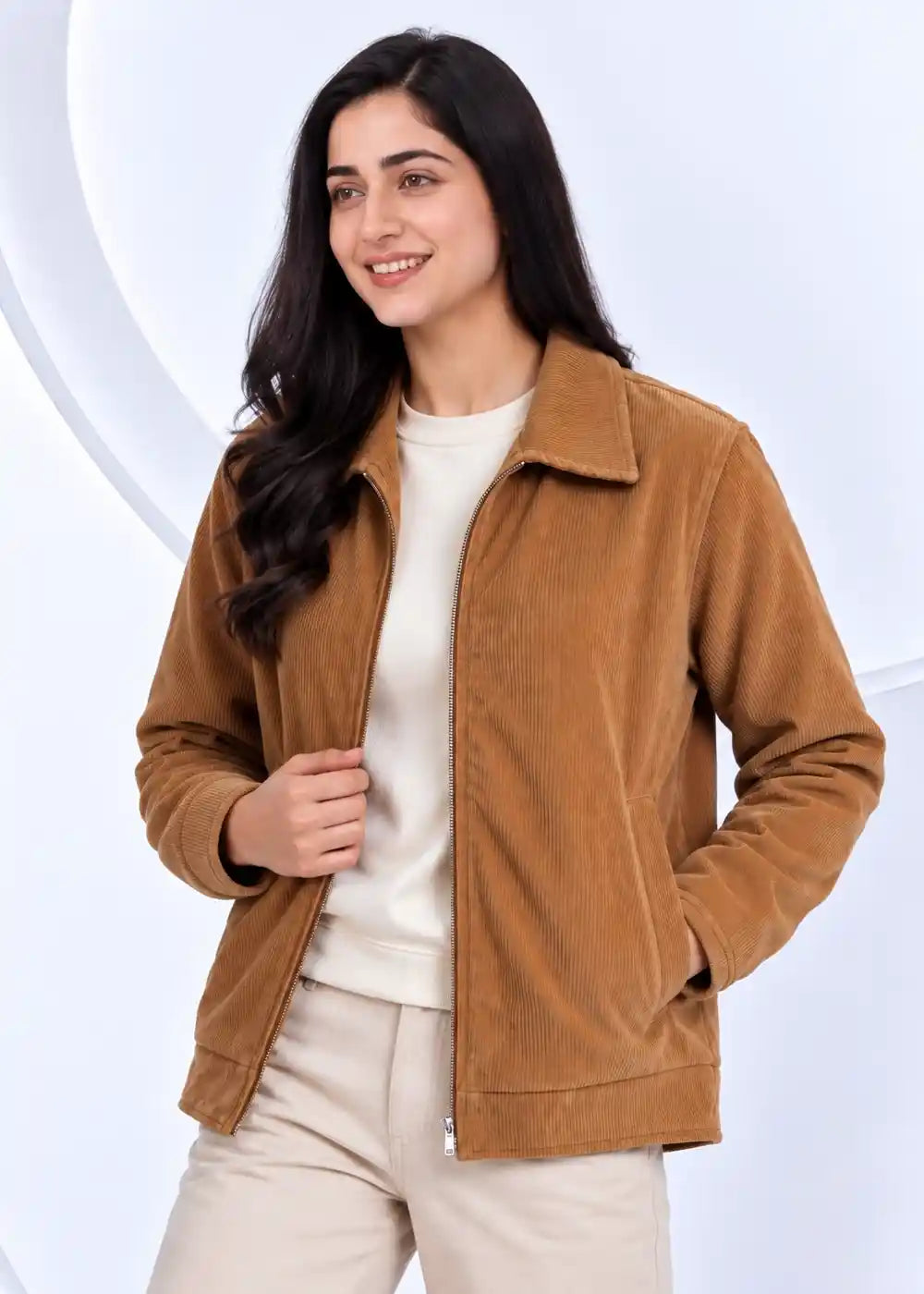 W/Milano Corduroy Jacket – Camel Brown
