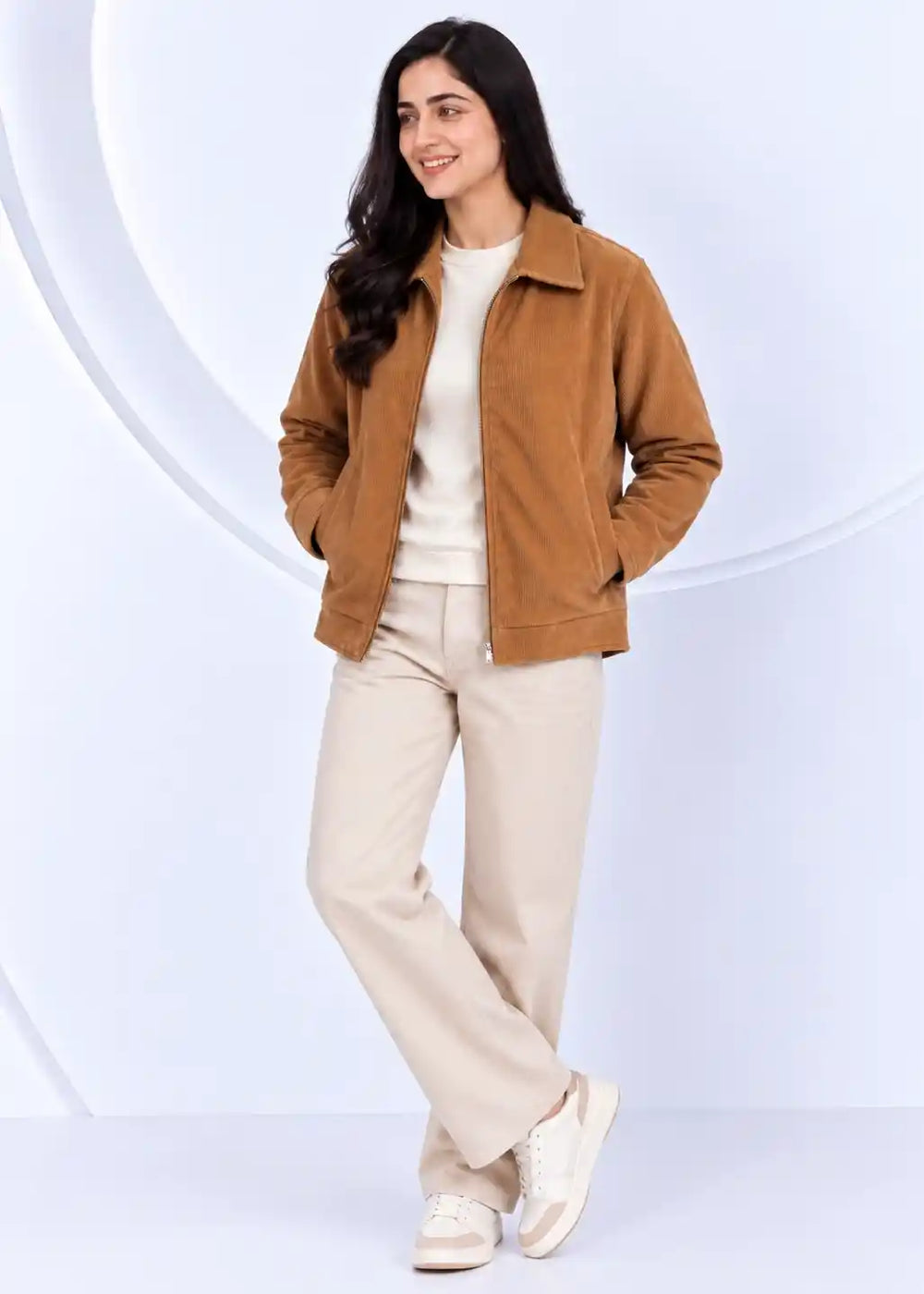 W/Milano Corduroy Jacket – Camel Brown