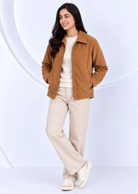 W/Milano Corduroy Jacket – Camel Brown