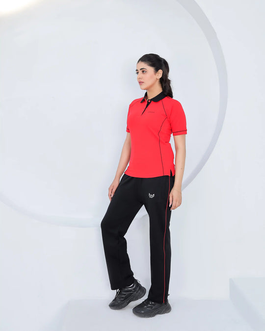 Red Spark - 100% Cotton Polo Tracksuit