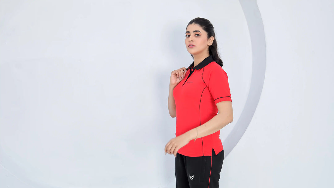 Red Spark - 100% Cotton Polo Tracksuit