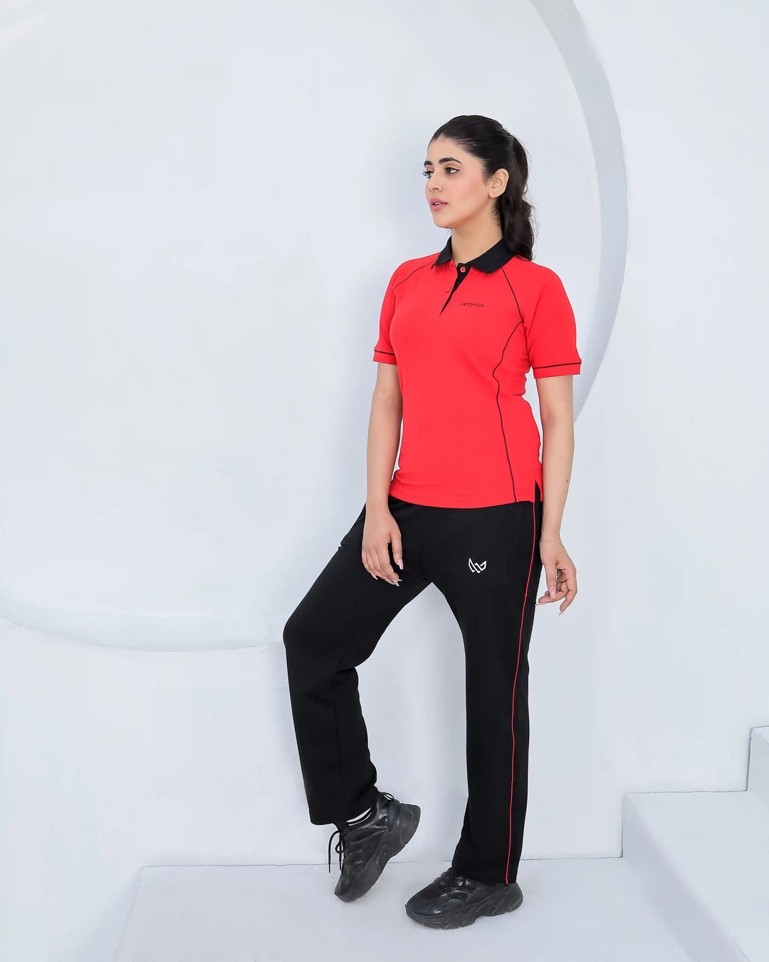 Red Spark - 100% Cotton Polo Tracksuit