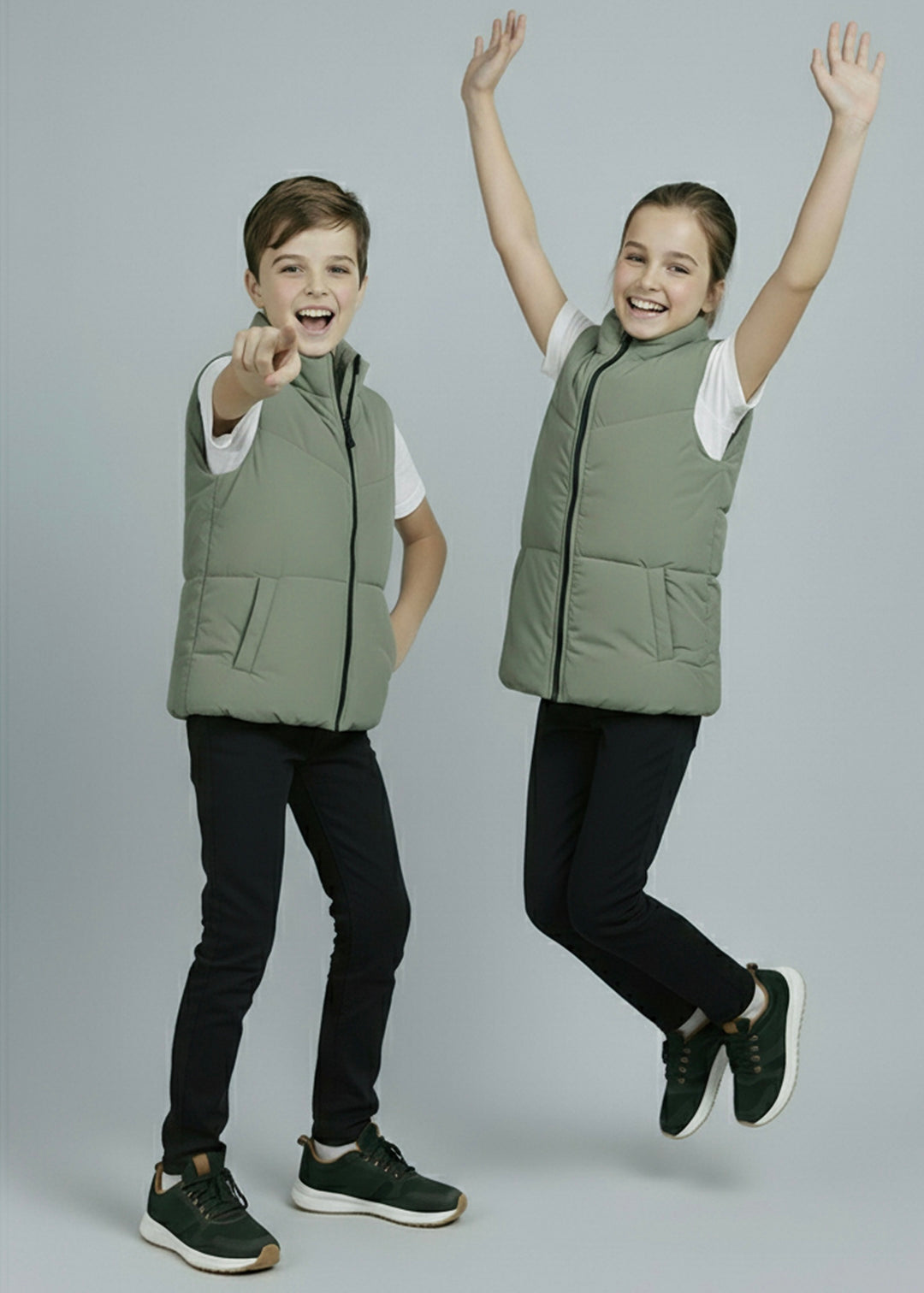 Sage Green Puffer - Kids