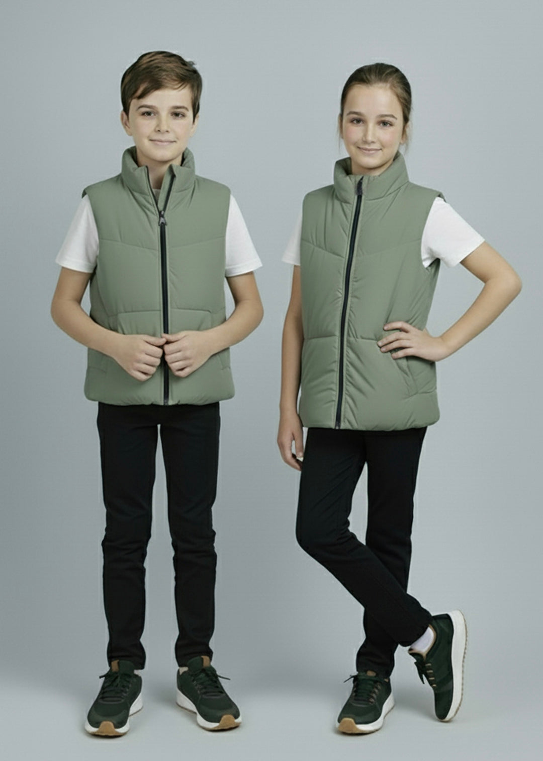 Sage Green Puffer - Kids