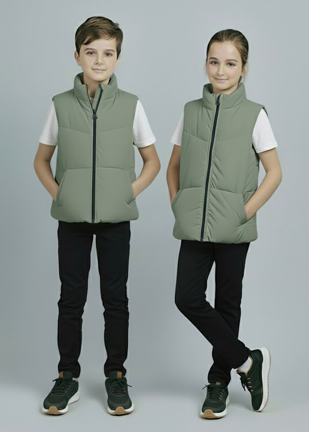 Sage Green Puffer - Kids