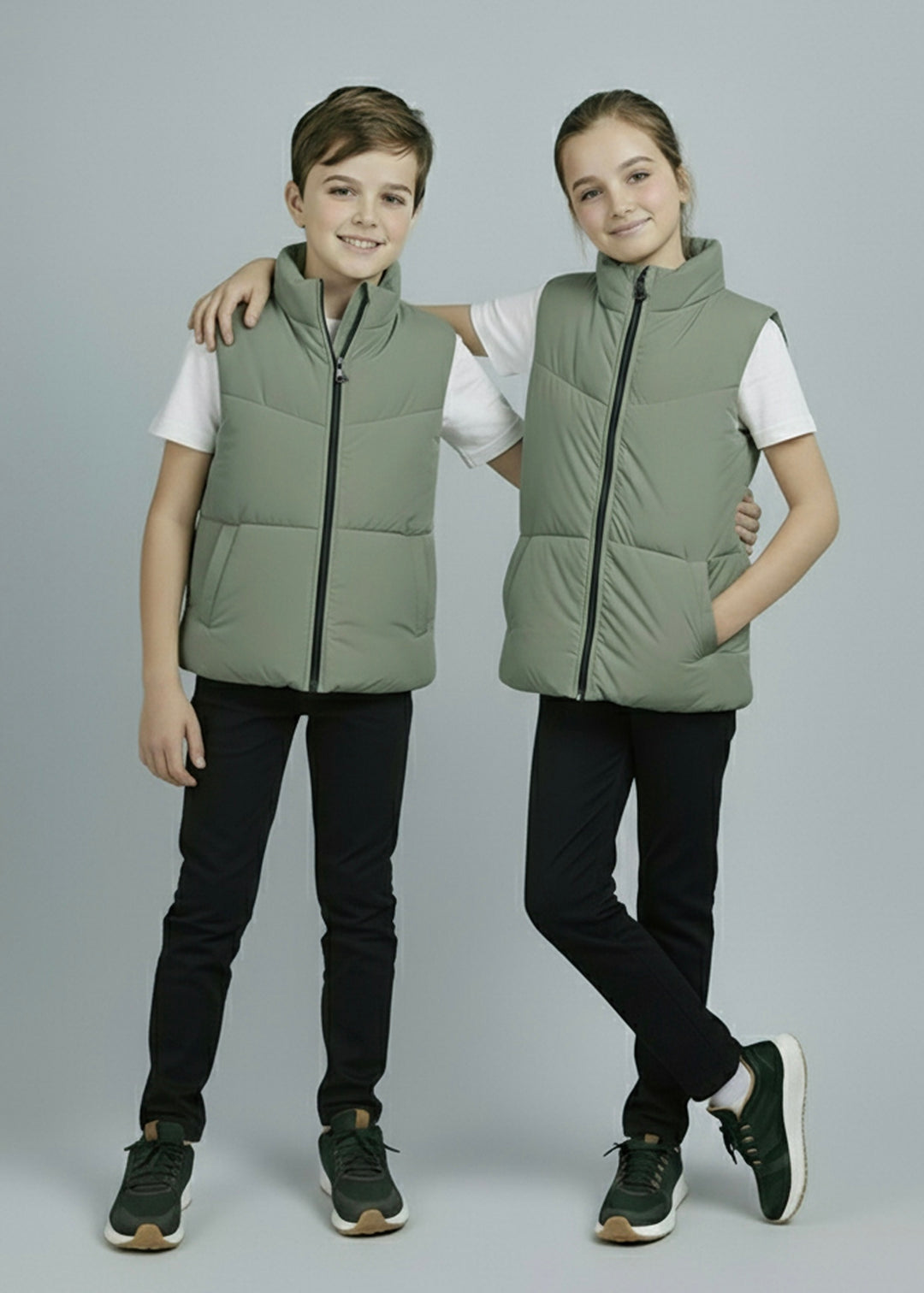 Sage Green Puffer - Kids