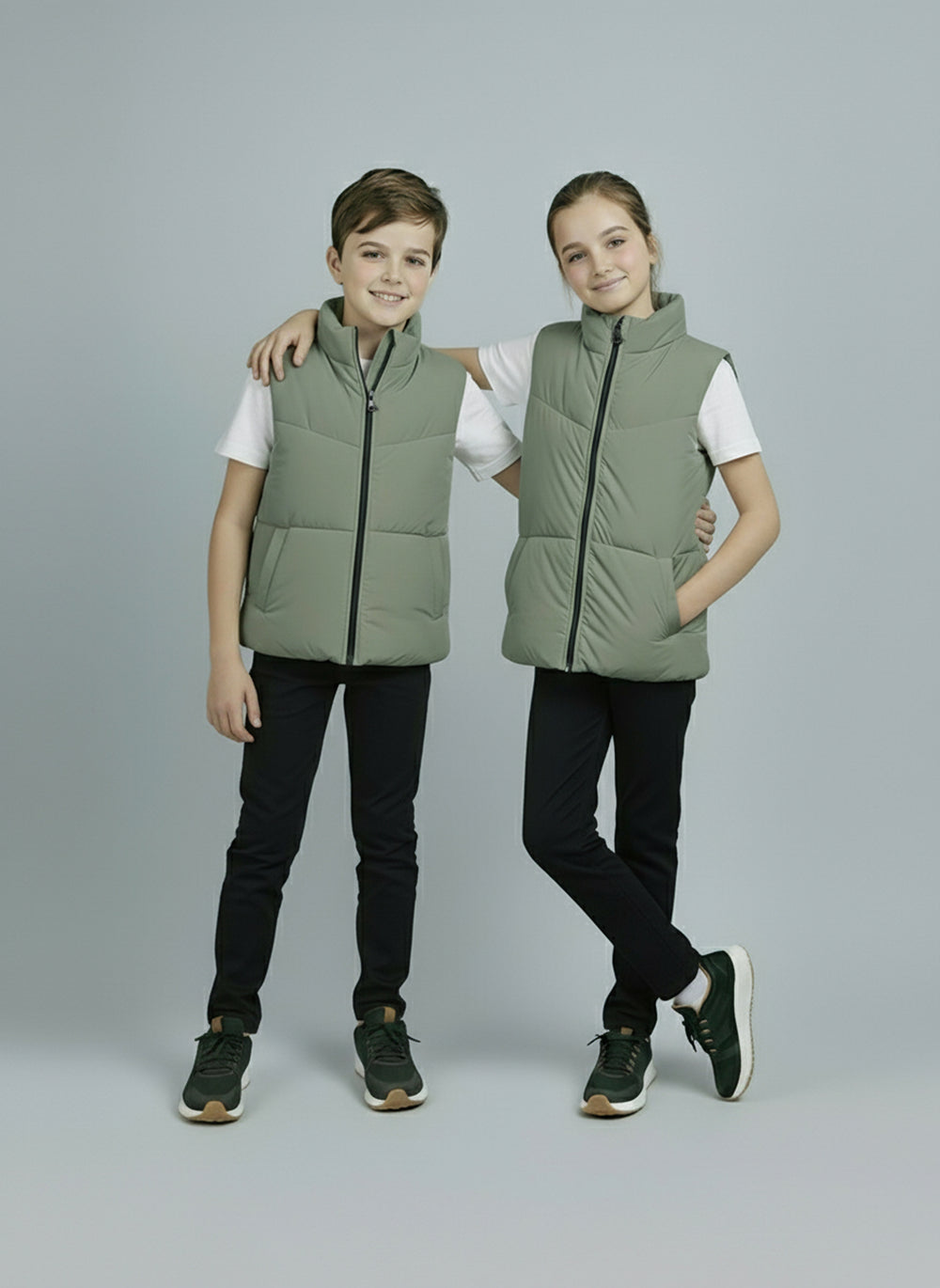 Sage Green Puffer - Kids