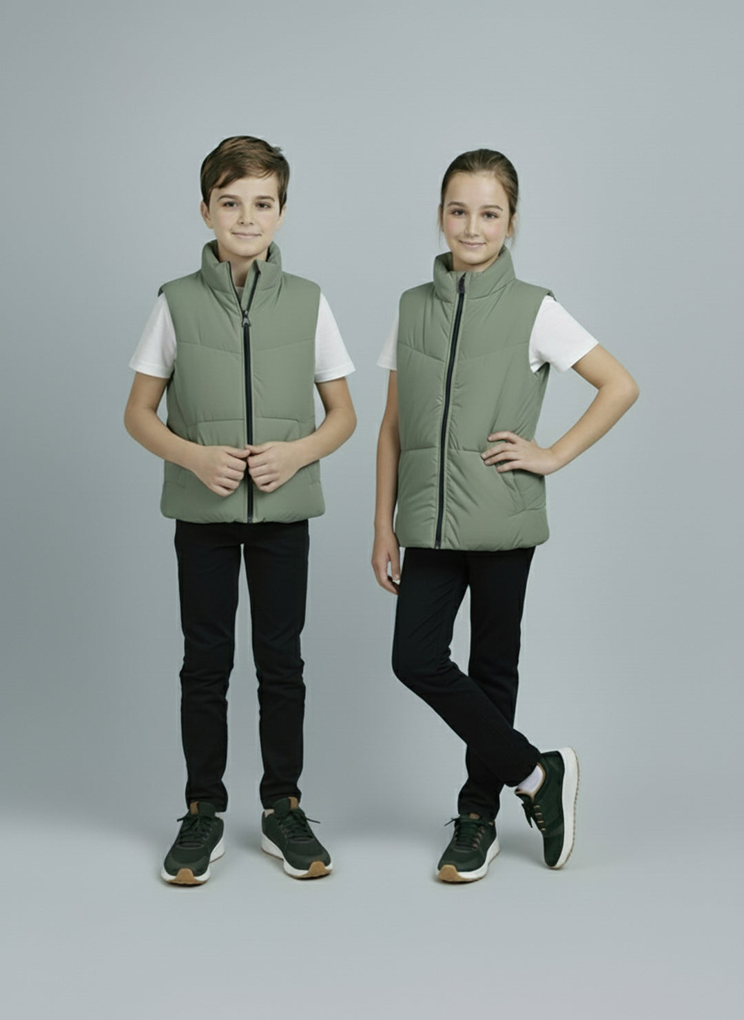 Sage Green Puffer - Kids