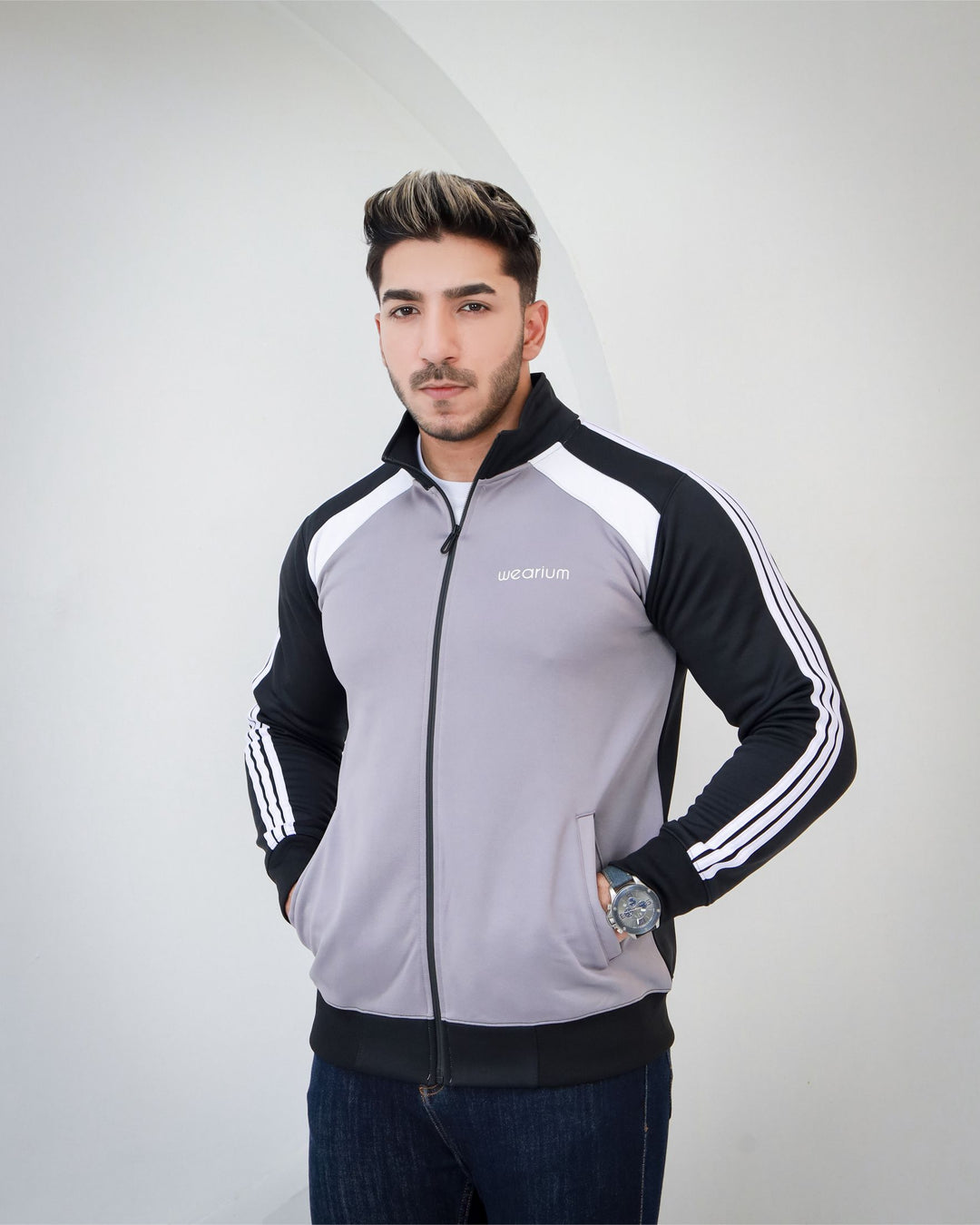 Warm silver jacket for men