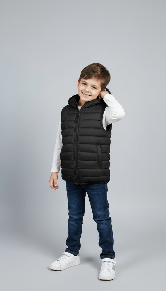 Warmie Black - Premium Sleeveless Puffers