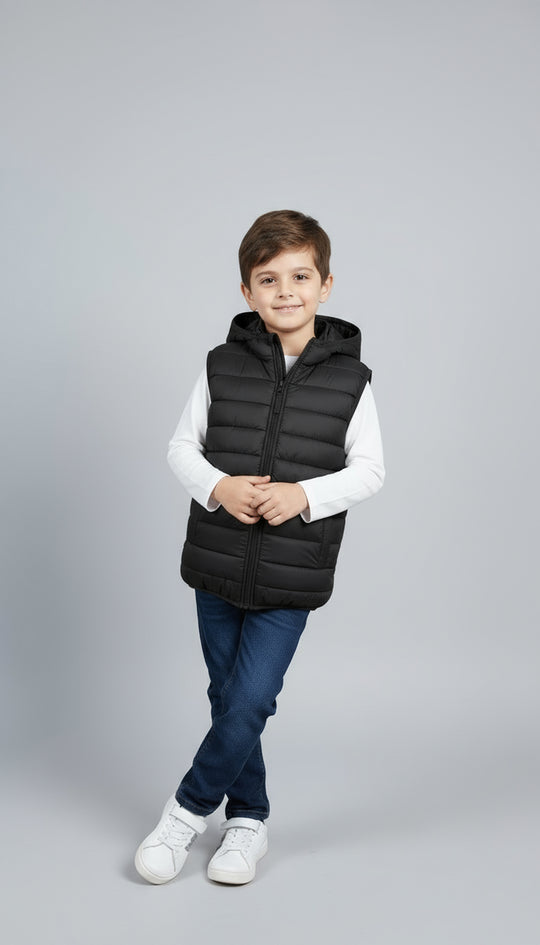 Warmie Black - Premium Sleeveless Puffers