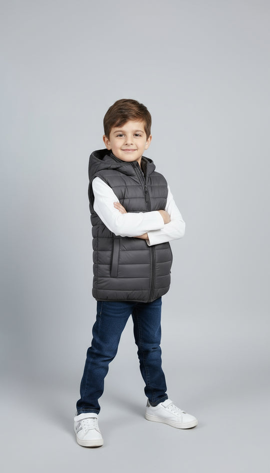 Warmie Charcoal - Premium Sleeveless Puffer