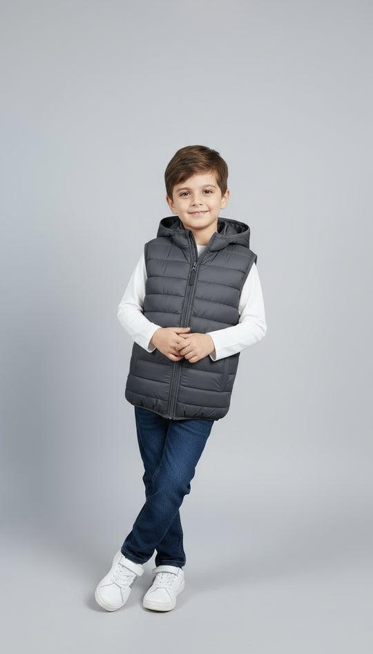 Warmie Charcoal - Premium Sleeveless Puffer