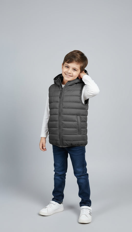 Warmie Charcoal - Premium Sleeveless Puffer