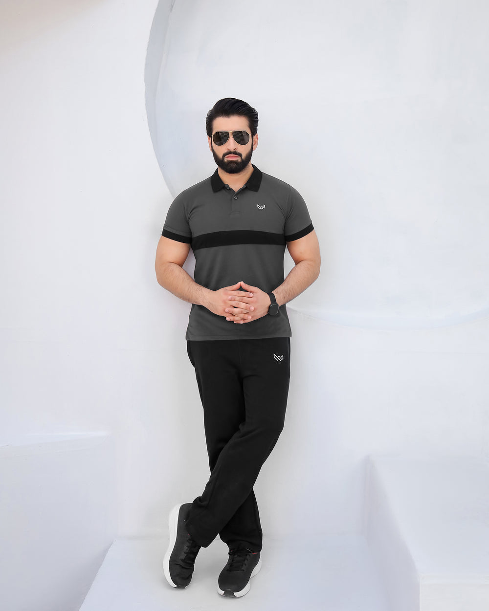 Charcoal Edition - Premium Cotton Polo Twinset