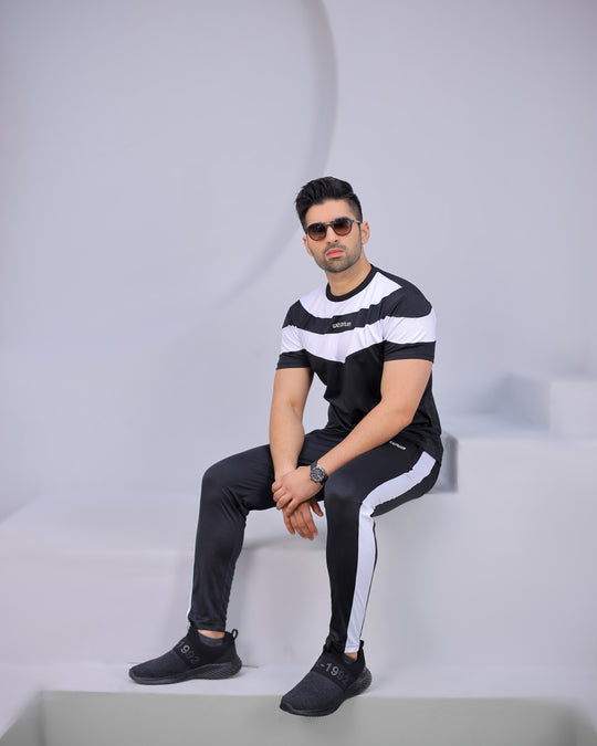 Black and White Tracksuit - Summer Tracksuit - Wearium